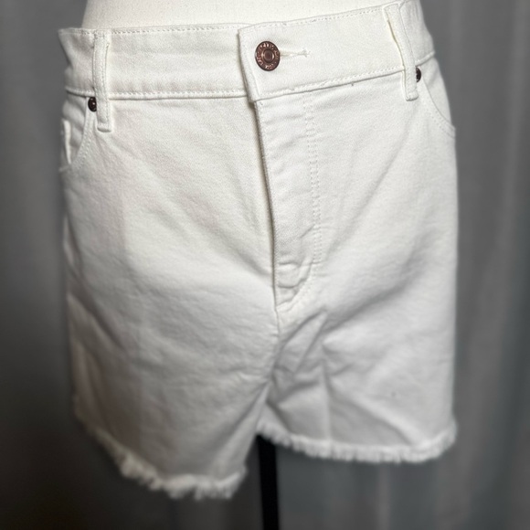 LOFT White Jean Shorts with Frayed Hem NWT - Picture 2 of 5